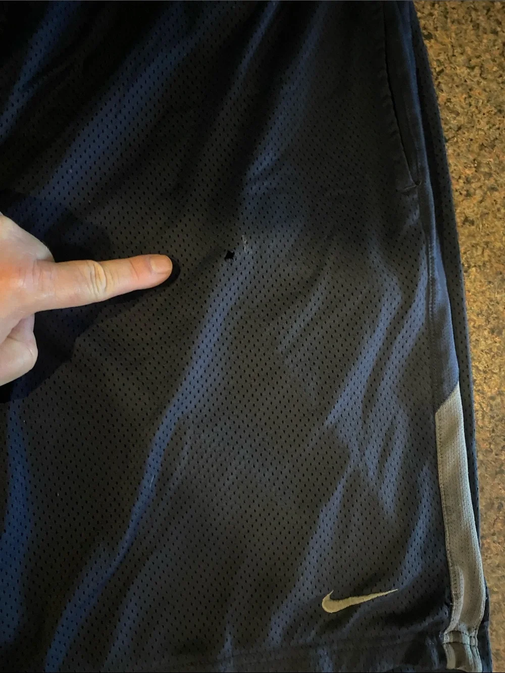 Nike Black Navy Mesh Sports Shorts with Logo Waistband